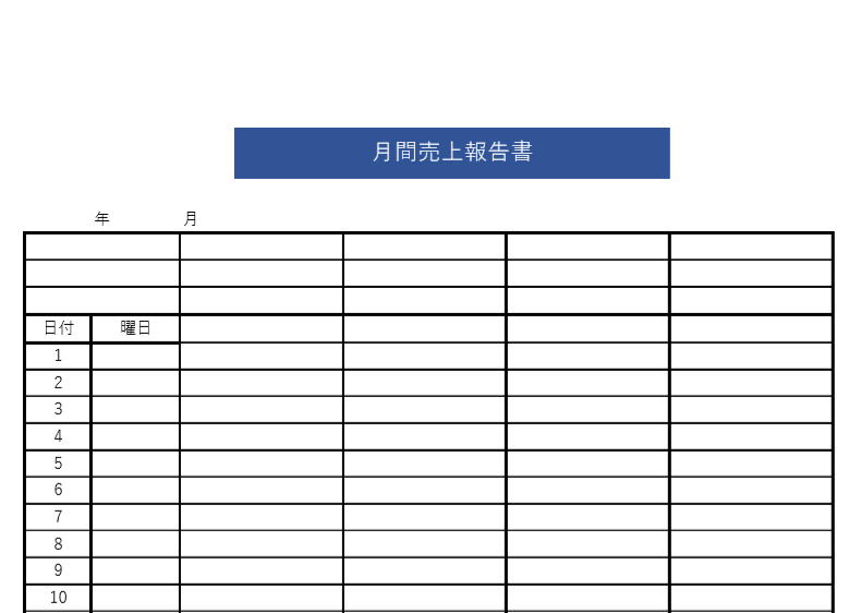 会議資料の提出時に！書き方が簡単シンプルな月次売上報告書の無料テンプレート