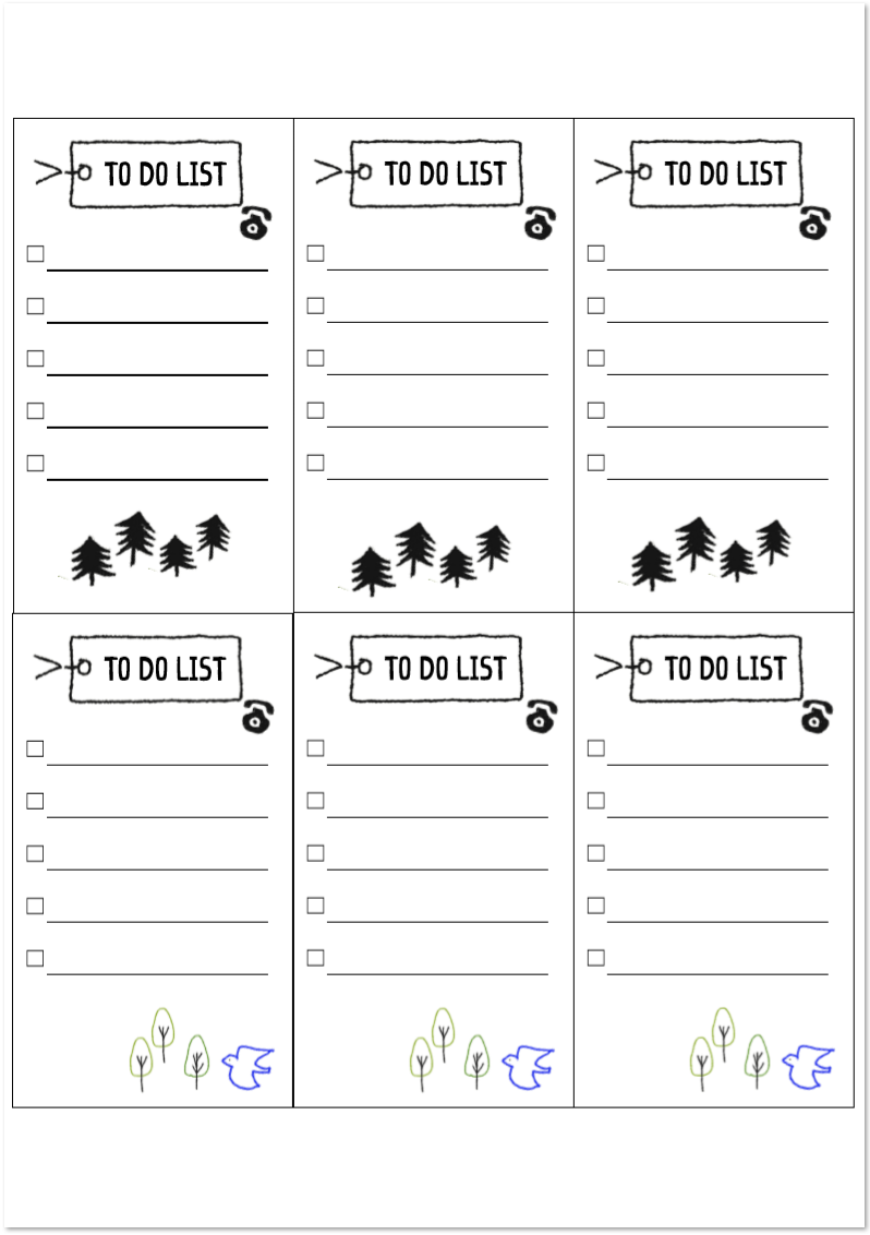 6分割a4サイズの切り取れるtodo やる事リスト の無料テンプレート 無料ダウンロード テンプレルン 無料ダウンロード テンプレルン