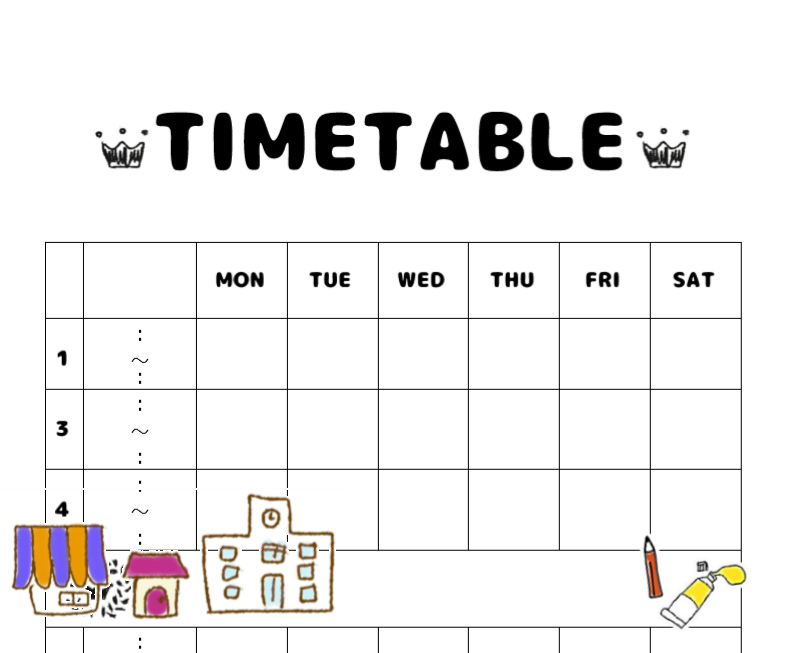 時間や内容を簡単に書き込める！時間割表の無料テンプレート