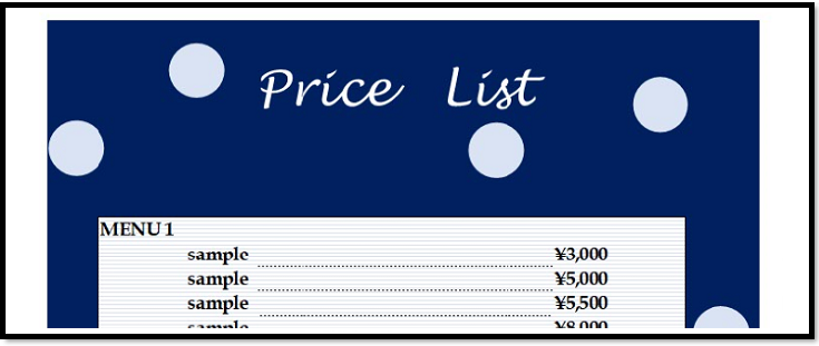 レトロな雰囲気のかわいい おしゃれな料金表 Word Excel Pdf 無料テンプレート 無料ダウンロード テンプレルン 無料ダウンロード テンプレルン